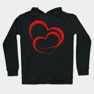 Two red hearts intertwined Hoodie